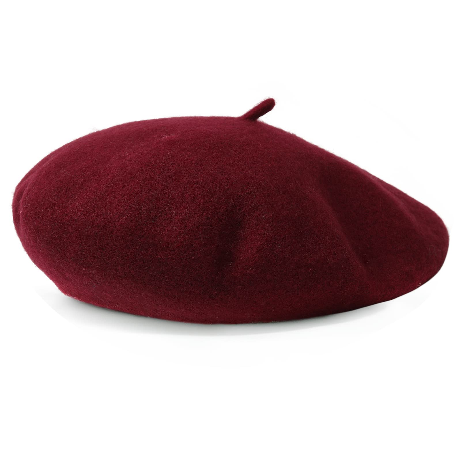 Women French Wool Beret Hats - Solid Color Classic Beanie Winter Cap